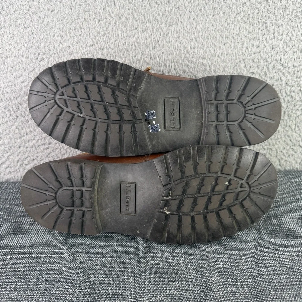 LL Bean Boat Shoes Mens 10 Brown Leather Lug Sole Moccasin Loafers 244472